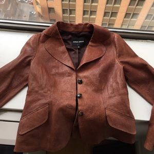 Giorgio Armani Leather Blazer Size 38
